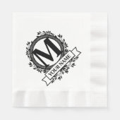 Blumenmonogramm-Design Serviette (Vorderseite)