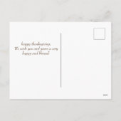 Blumenmonogramm-Erntedank-Foto-Collage Feiertagspostkarte (Rückseite)