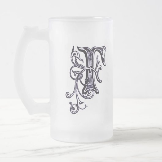 Blumenmonogramm 'F' - Tasse (Links)