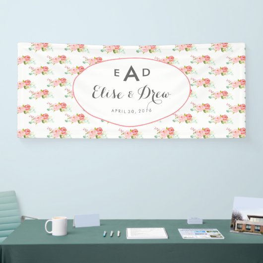 Blumenmonogramm-Fahne Banner (Messe)