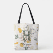 Blumenmonogramm H – Lebendige botanische Buchstabe Tasche (Rückseite)