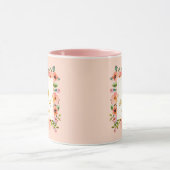 Blumenmonogramm I Benutzerdefinierter Name & Goldi Tasse (Zentrum)