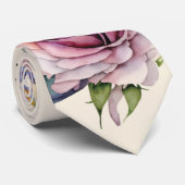 Blumenmonogramm "J" Aquarell-Rose-Daisy-Blumen Krawatte (Gerollt)