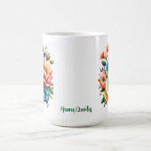 Blumenmonogramm J mit Pastellblumen Kaffeetasse (Mittel)