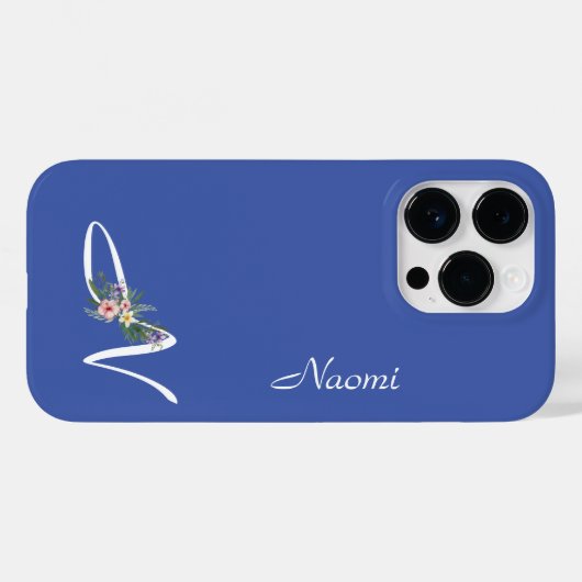 Blumenmonogramm Letter M-Übernahmegeschenk Case-Mate iPhone Hülle (Rückseite (Horizontal))