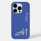 Blumenmonogramm Letter M-Übernahmegeschenk Case-Mate iPhone Hülle (Rückseite)