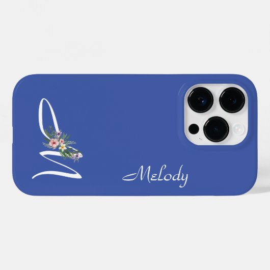 Blumenmonogramm Letter M-Übernahmegeschenk Case-Mate iPhone Hülle (Rückseite (Horizontal))