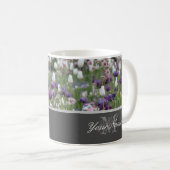 Blumenmonogramm mit blumengeschmückten Gefühlen! Kaffeetasse (VorderseiteRechts)