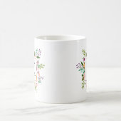 Blumenmonogramm mit Schnörkel Kaffeetasse (Mittel)