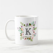 Blumenmonogramm mit Schnörkel Kaffeetasse (Links)