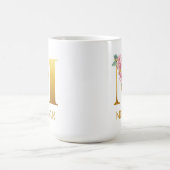 Blumenmonogramm Name Anfangsbuchstabe Botanisch Pe Kaffeetasse (Mittel)
