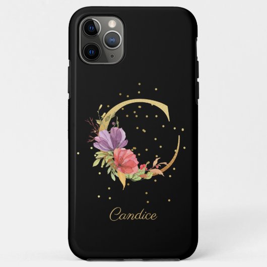 Blumenmonogramm Name Anfangsbuchstabe C Buchstabe Case-Mate iPhone Hülle (Rückseite)