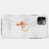 Blumenmonogramm Name Anfangsbuchstabe P Buchstabe Case-Mate iPhone Hülle (Rückseite (Horizontal))