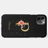 Blumenmonogramm Name Anfangsbuchstabe P Buchstabe Case-Mate iPhone Hülle (Rückseite (Horizontal))