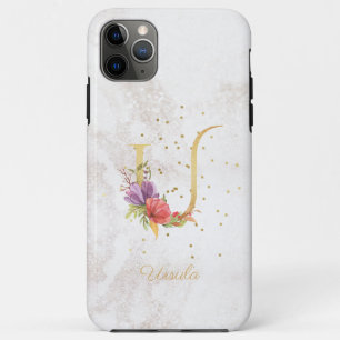 Blumenmonogramm Name Anfangsbuchstabe U Buchstabe Case-Mate iPhone Hülle