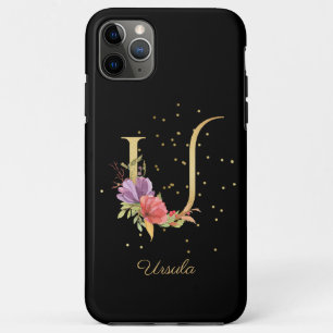 Blumenmonogramm Name Anfangsbuchstabe U Buchstabe Case-Mate iPhone Hülle