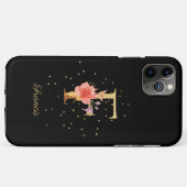 Blumenmonogramm Name Anpassen Anfangsbuchstabe F B Case-Mate iPhone Hülle (Rückseite (Horizontal))