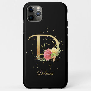 Blumenmonogramm Name Buchstabe D personalisieren Case-Mate iPhone Hülle