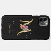 Blumenmonogramm Name Buchstabe M Initiale Case-Mate iPhone Hülle (Rückseite (Horizontal))