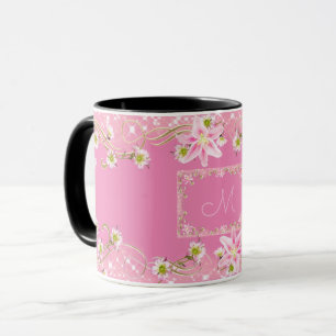 Blumenmonogramm Rose Tasse