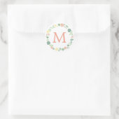 BLUMENMONOGRAMM RUNDER AUFKLEBER (Tasche)