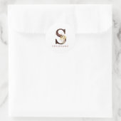 Blumenmonogramm S Reiche Herbstblätter Runder Aufkleber (Tasche)