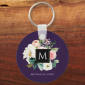 Blumenmonogramm Schlüsselanhänger (Vorderseite)