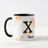 Blumenmonogramm-Tasse –Eleganter Buchstabe X-wird  Tasse (Links)