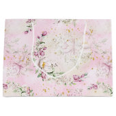 Blumenmoon Pink Babydusche Große Geschenktüte (Vorderseite)