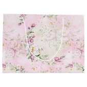 Blumenmoon Pink Babydusche Große Geschenktüte (Rückseite)