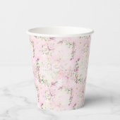 Blumenmoon Pink Babydusche Pappbecher (Rückseite)