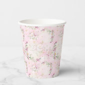 Blumenmoon Pink Babydusche Pappbecher (Vorderseite)