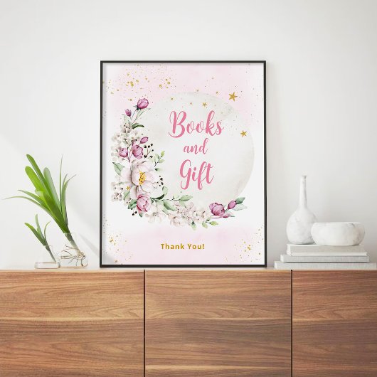 Blumenmoon Rosa Bücher und Geschenke Poster