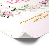 Blumenmoon Rosa Windelkreuz Poster (Ecke)