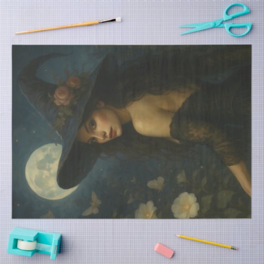 Blumenmoonlight Hexengotik Halloween Dekoupage Seidenpapier (Basteln)