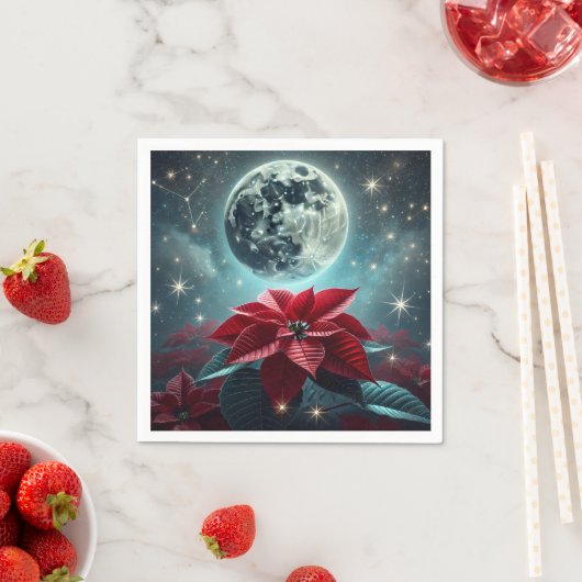Blumenmoonlight Poinsettia Festivals Dekoupage Serviette (Beispiel)