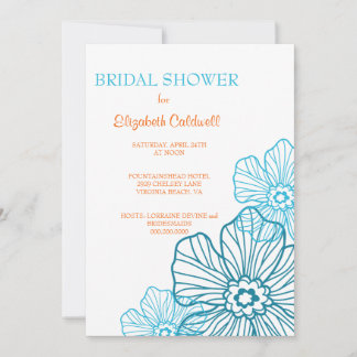 Blumenmoor Bridal Dusche Einladung| aquamarin Einladung