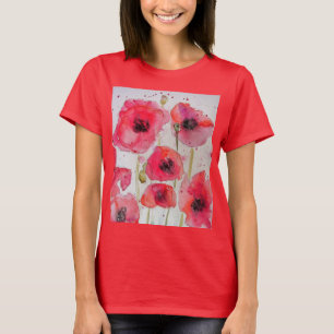 Blumenmoor Roter Mohn Blume T-Shirt
