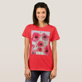 Blumenmoor Roter Mohn Blume T-Shirt (Vorne ganz)