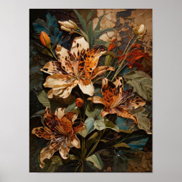 Blumenmosaik - Blume - Digitalkunstposter Poster