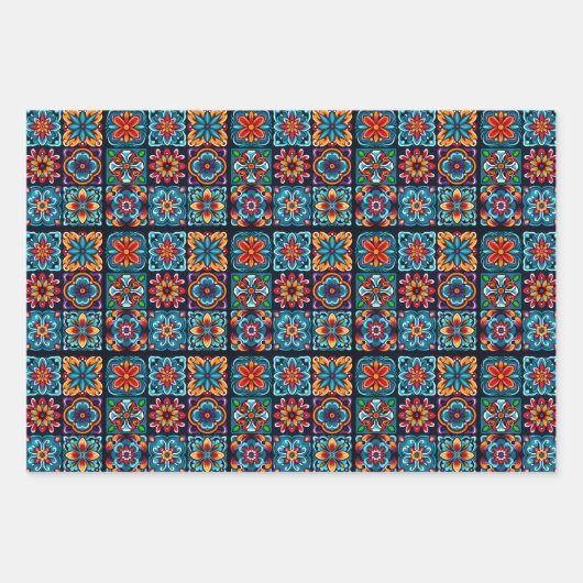 Blumenmosaik in lebhaften Farben Geschenkpapier Set (Vorderseite 2)