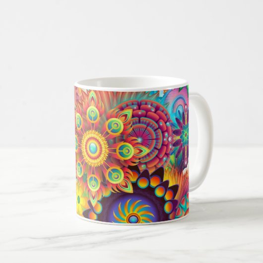 Blumenmosaik Kaffeetasse (VorderseiteRechts)