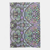 Blumenmosaik-Muster für abstrakte lila Pansy-Mosai Geschirrtuch (Vertikal)