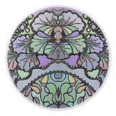 Blumenmosaik-Muster für abstrakte lila Pansy-Mosai Keramikknauf (Vorderseite)