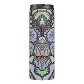 Blumenmosaik-Muster für abstrakte lila Pansy-Mosai Thermosbecher (Rückseite)