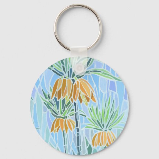 Blumenmosaikdesign Schlüsselanhänger (Vorderseite)