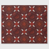 Blumenmosaikmuster aus Rot, Weiß aus Burgund Geschenkpapier (Flach)