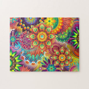 Blumenmosaikmuster Puzzle