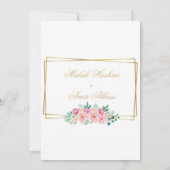 Blumenmoschee Gold Rahmen islamische Hochzeit Einladung (Rückseite)