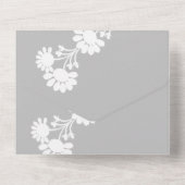 Blumenmotif Gray White Wedding All In One Einladung (Rückseite)